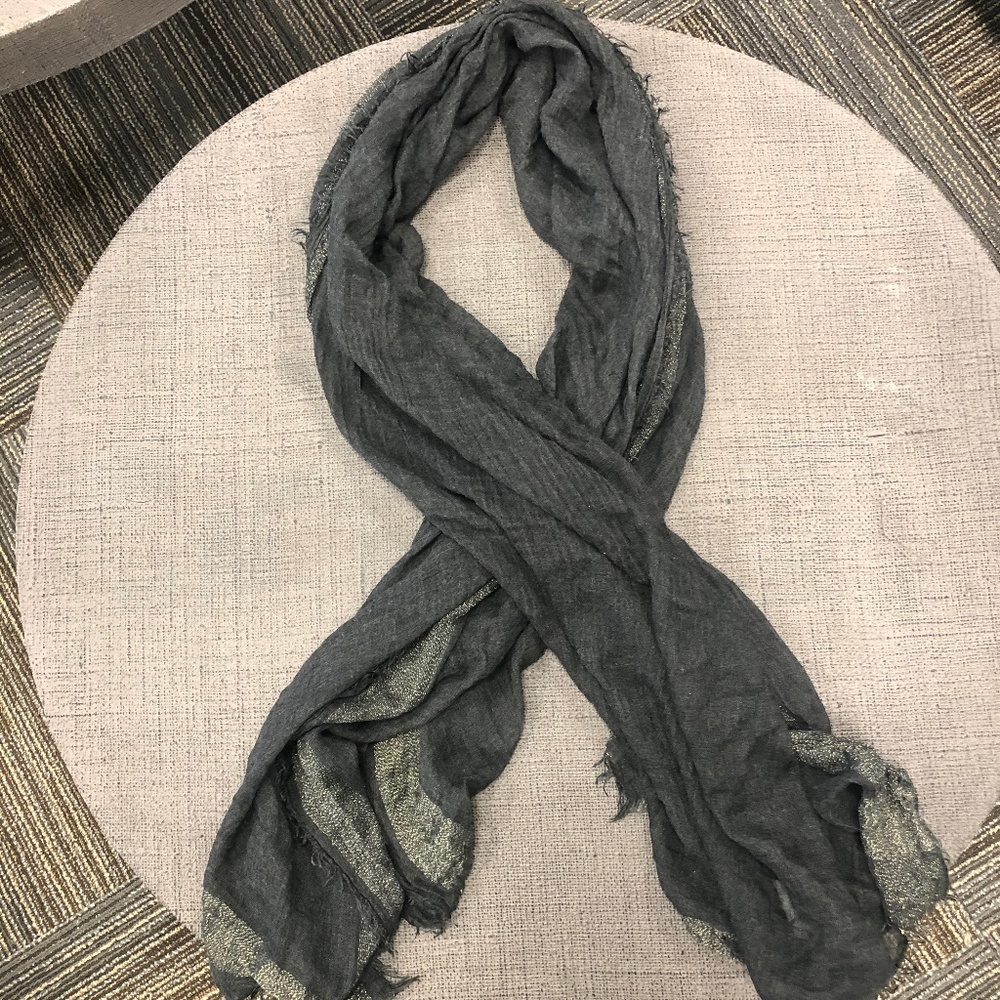 Collection XIIX Gray and Gold Scarf